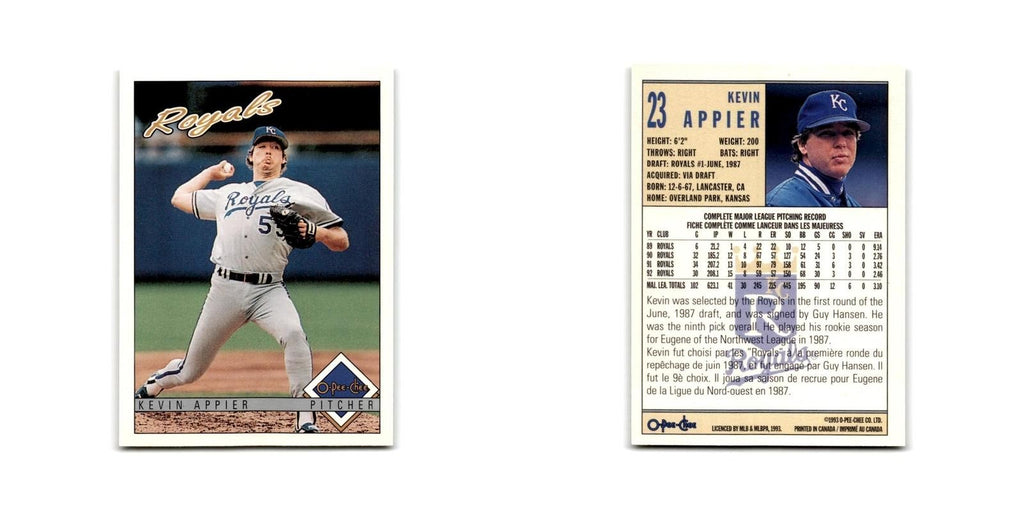 Kevin Appier 1993 O-Pee-Chee #23 Kansas City Royals Baseball Card NM