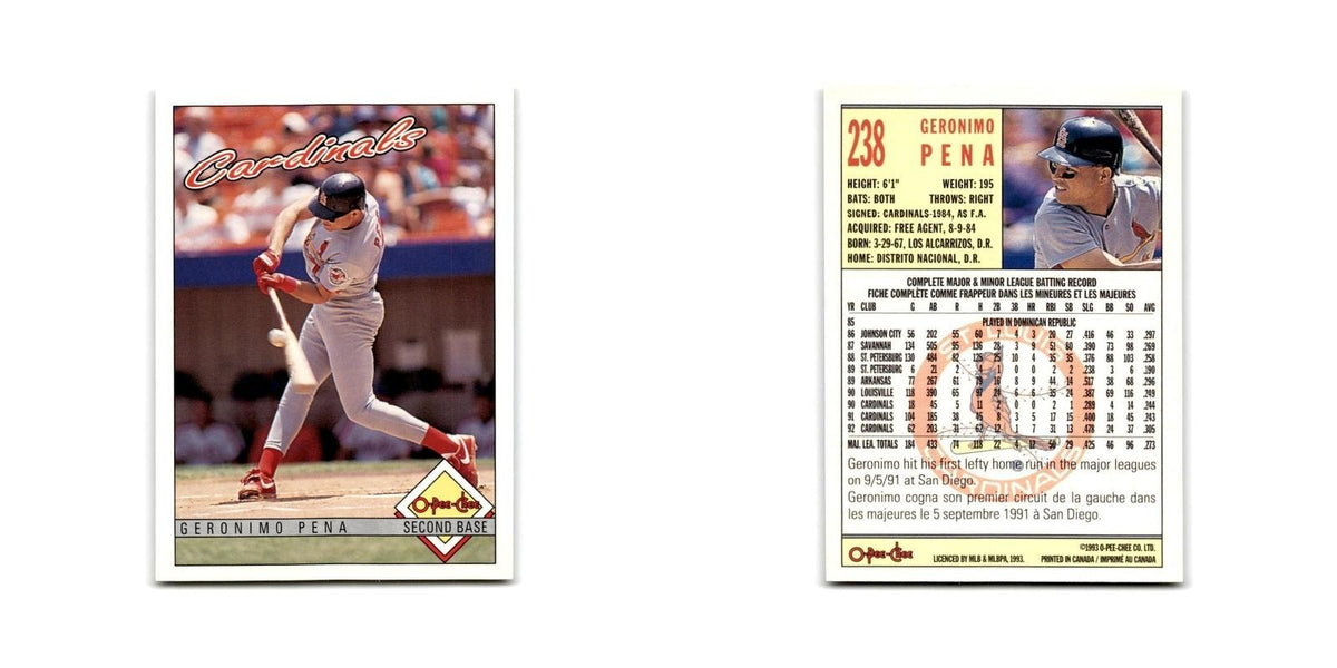 Geronimo Pena 1993 O-Pee-Chee #238 St. Louis Cardinals Baseball Card NM