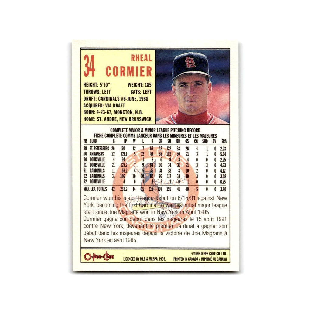 Rheal Cormier 1993 O-Pee-Chee #34 St. Louis Cardinals Baseball Card NM