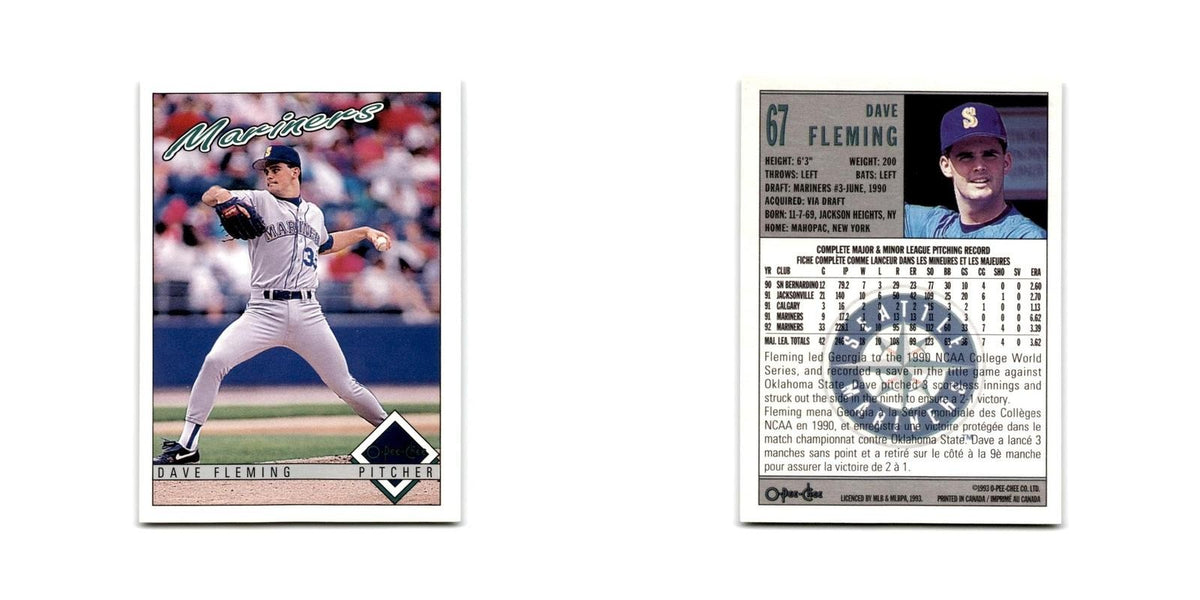 Dave Fleming 1993 O-Pee-Chee #67 Seattle Mariners Baseball Card NM