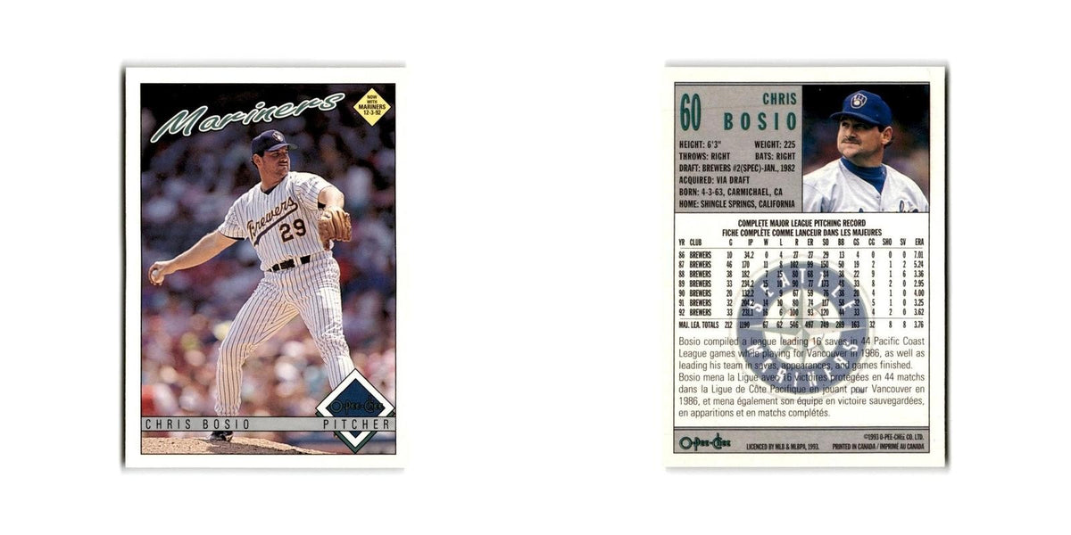 Chris Bosio 1993 O-Pee-Chee #60 Seattle Mariners Baseball Card NM