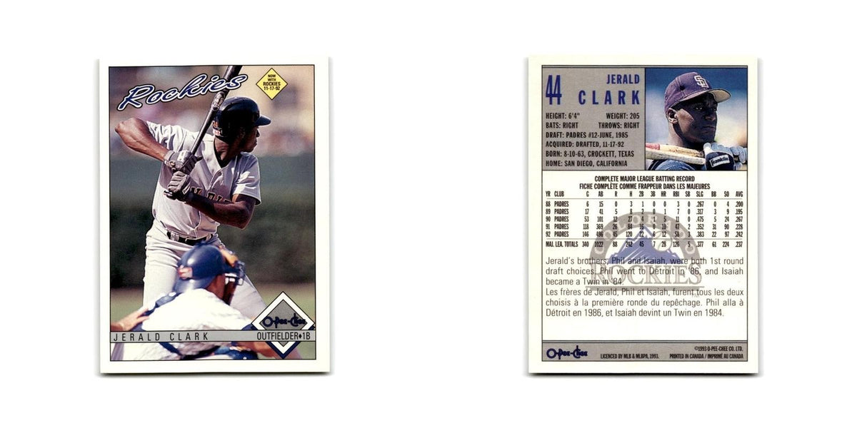 Jerald Clark 1993 O-Pee-Chee #44 Colorado Rockies Baseball Card NM