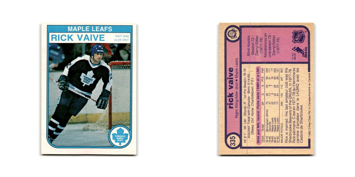 1982 O-Pee-Chee Rick Vaive Toronto Maple Leafs #335