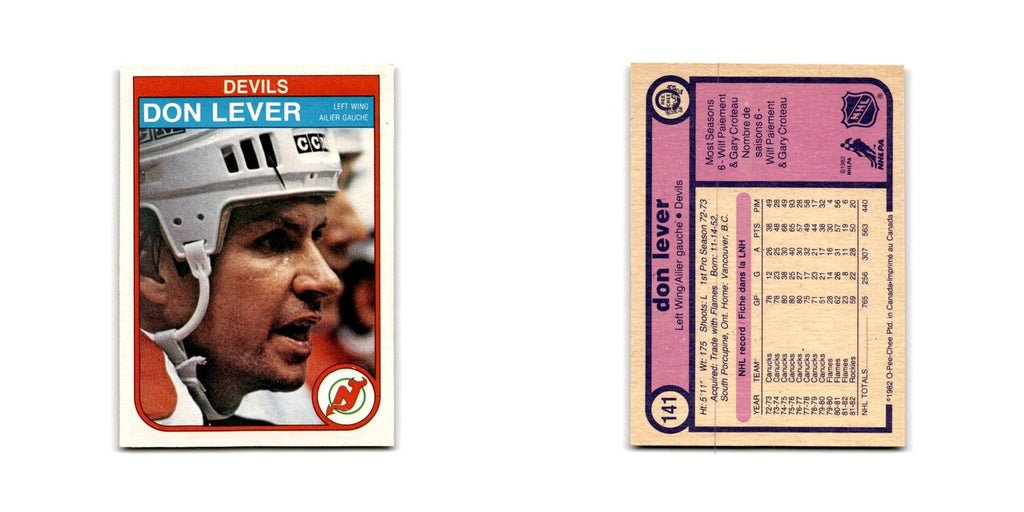 1982 O-Pee-Chee Don Lever New Jersey Devils #141