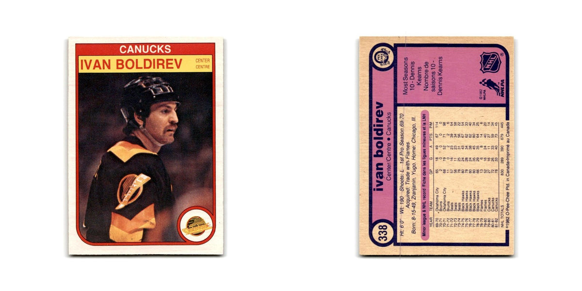 1982 O-Pee-Chee Ivan Boldirev Vancouver Canucks #338