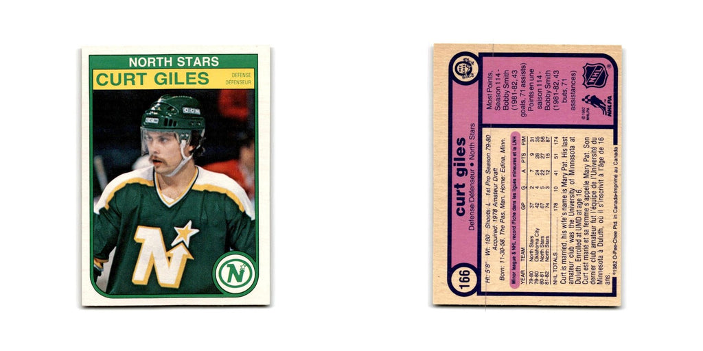 1982 O-Pee-Chee Curt Giles RC Minnesota North Stars #166