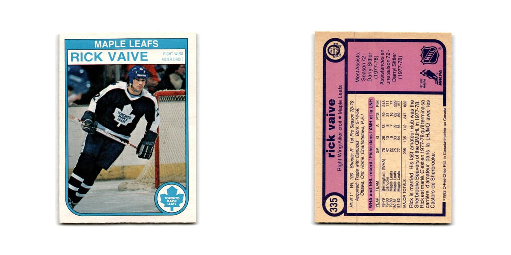 1982 O-Pee-Chee Rick Vaive Toronto Maple Leafs #335