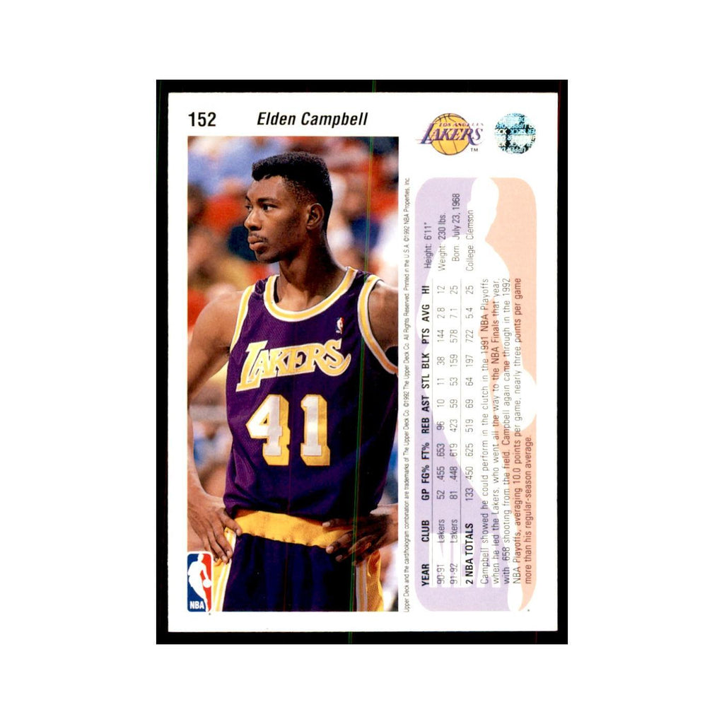 1992 Upper Deck Elden Campbell Basketball Cards #152