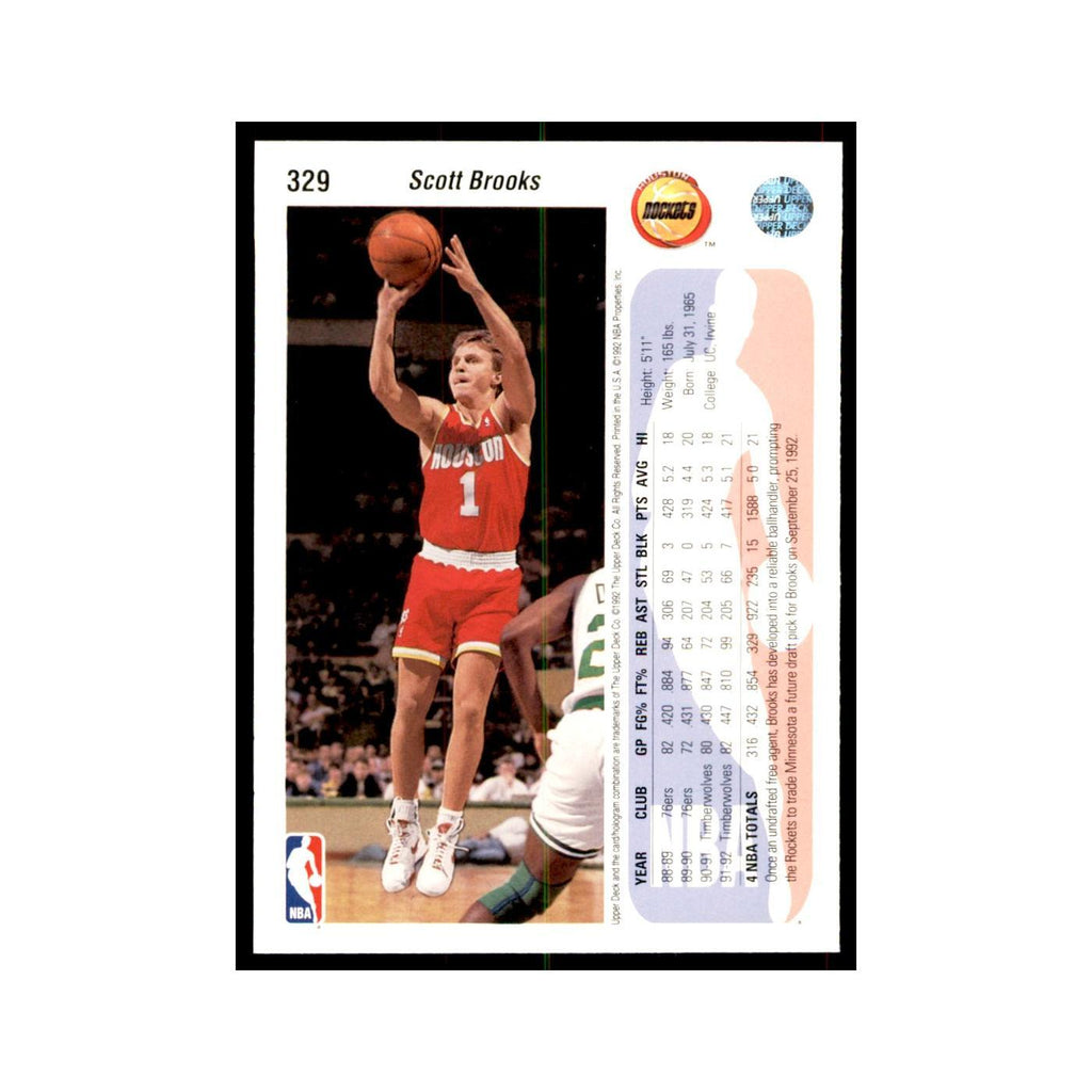 1992 Upper Deck Scott Brooks Basketball Cards #329