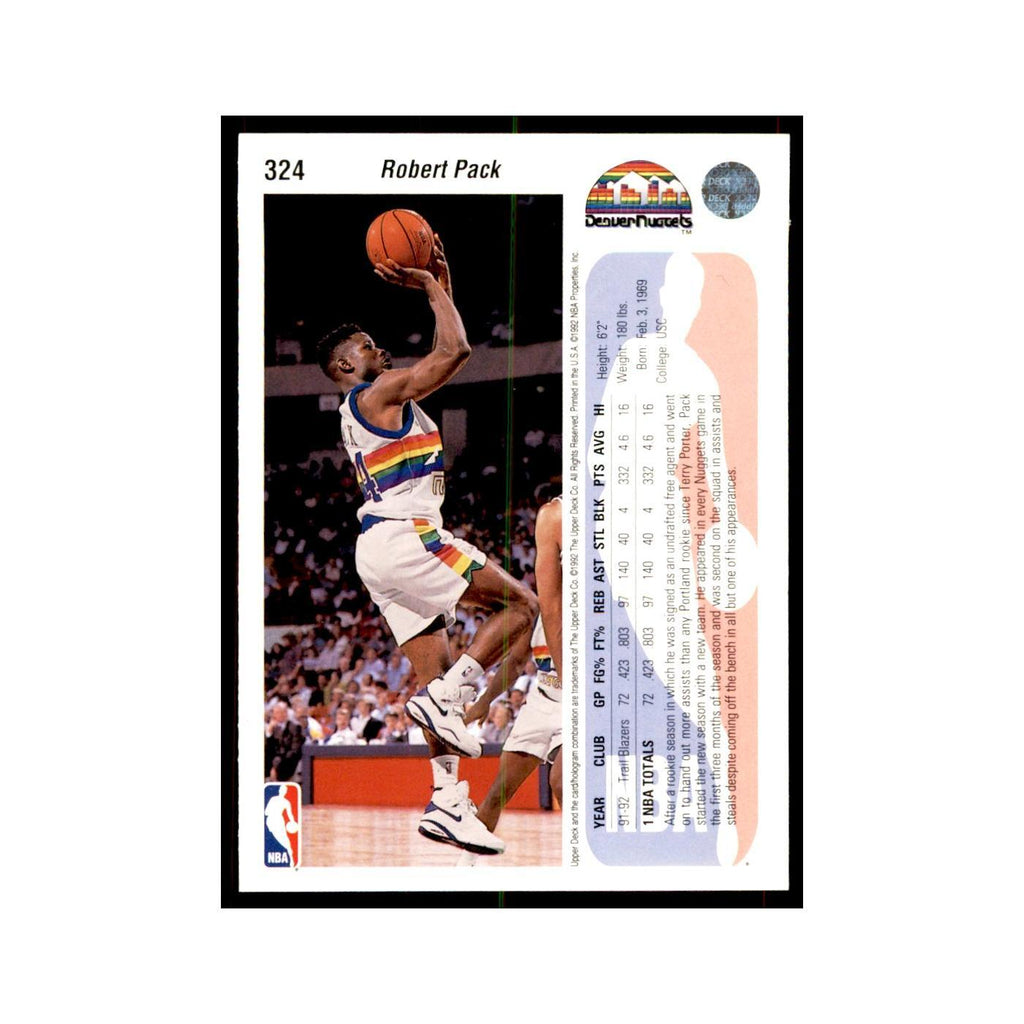 1992 Upper Deck Robert Pack Basketball Cards #324