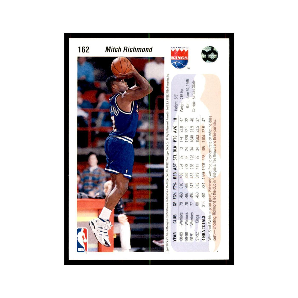 1992 Upper Deck Mitch Richmond Basketball Cards #162