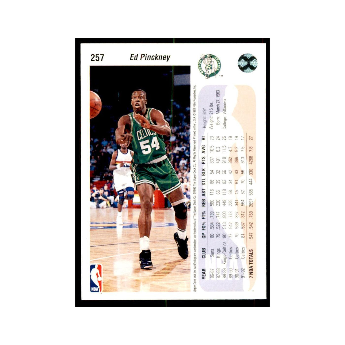 1992 Upper Deck Ed Pinckney Basketball Cards #106