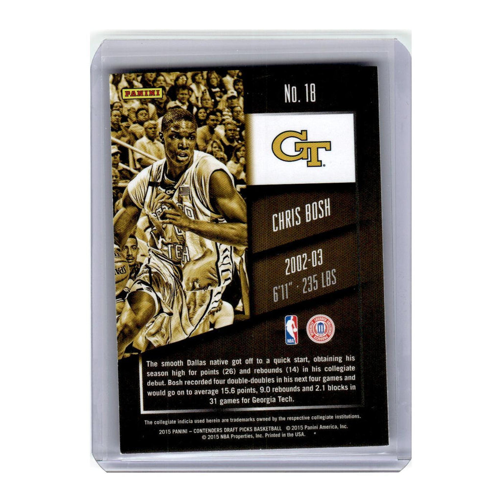 2015 Panini Contenders Draft Picks Chris Bosh Georgia Tech Yellow Jackets #18