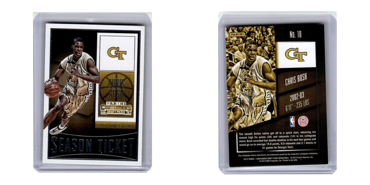 2015 Panini Contenders Draft Picks Chris Bosh Georgia Tech Yellow Jackets #18