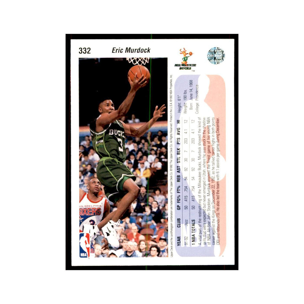 1992 Upper Deck Eric Murdock Basketball Cards #332