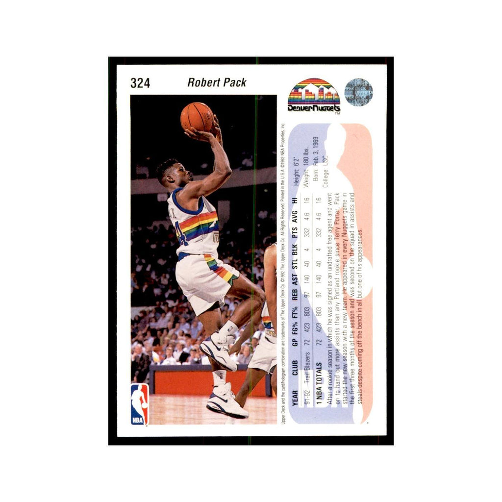 1992 Upper Deck Robert Pack Basketball Cards #324