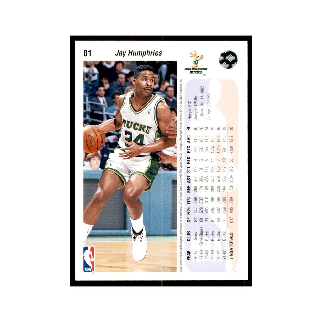 1992 Upper Deck Jay Humphries Basketball Cards #81