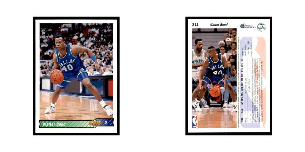 1992 Upper Deck Walter Bond Basketball Cards #314
