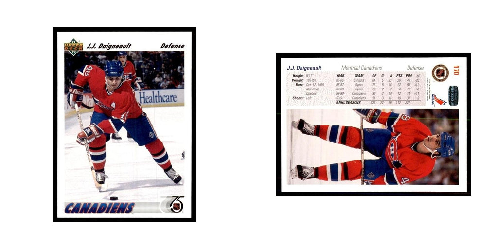 1991 Upper Deck J.J. Daigneault Hockey Cards #170