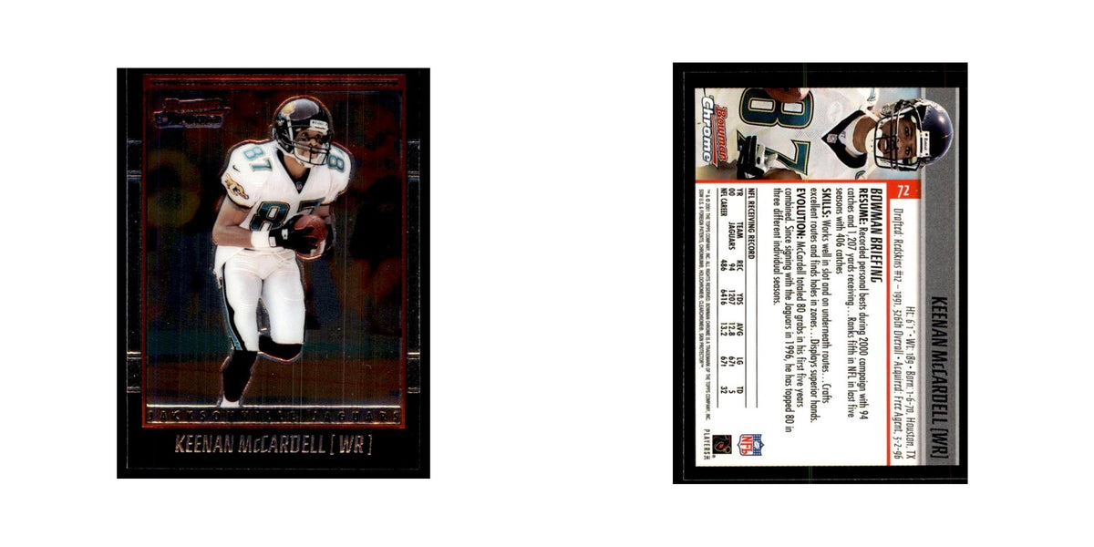 2001 Bowman Chrome Keenan McCardell Football Cards #72