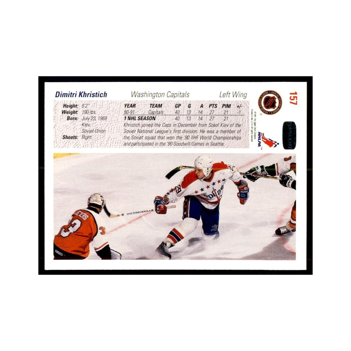 1991 Upper Deck Dmitri Khristich Hockey Cards #157