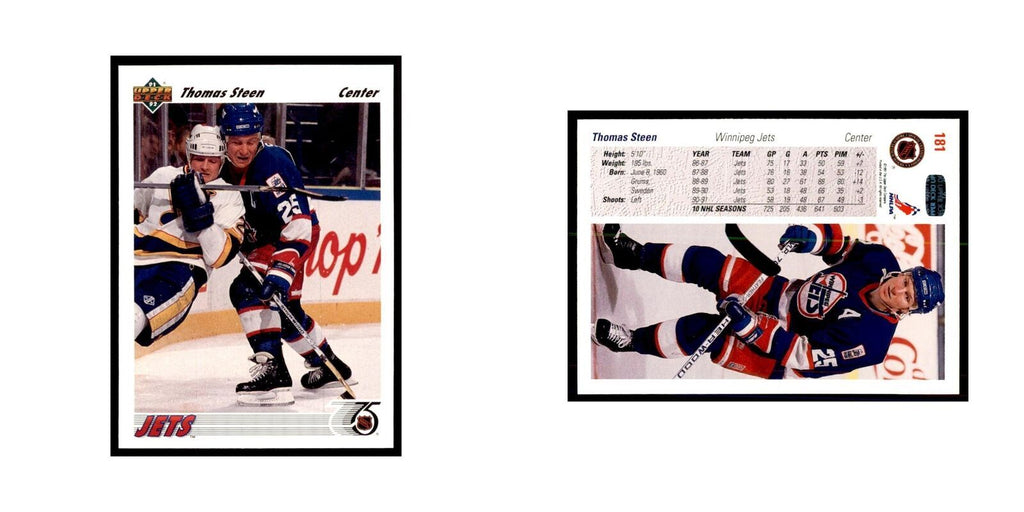 1991 Upper Deck Thomas Steen Hockey Cards #181