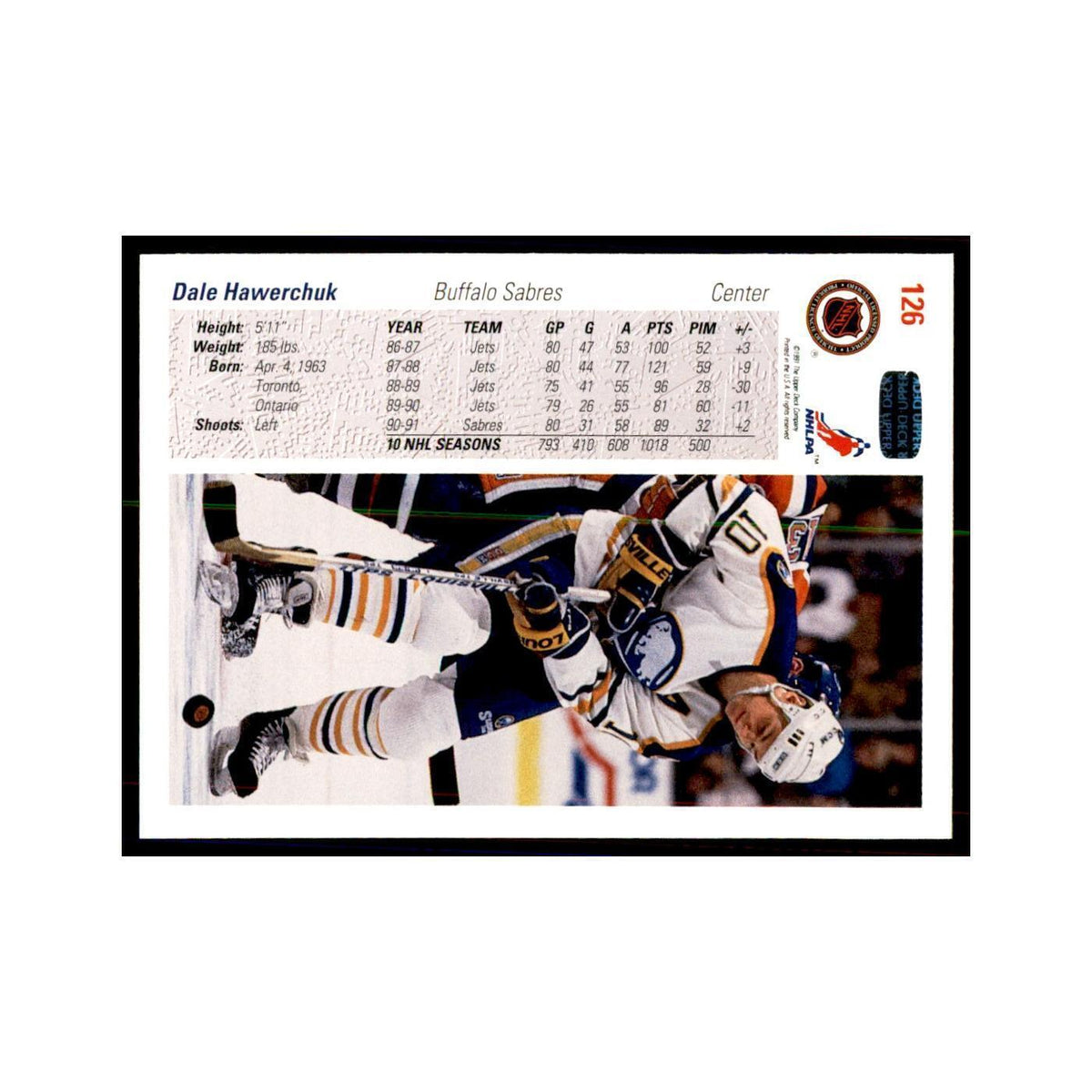 1991 Upper Deck Dale Hawerchuk #126