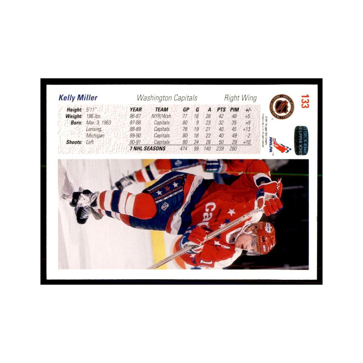 1991 Upper Deck Kelly Miller Hockey Cards #133