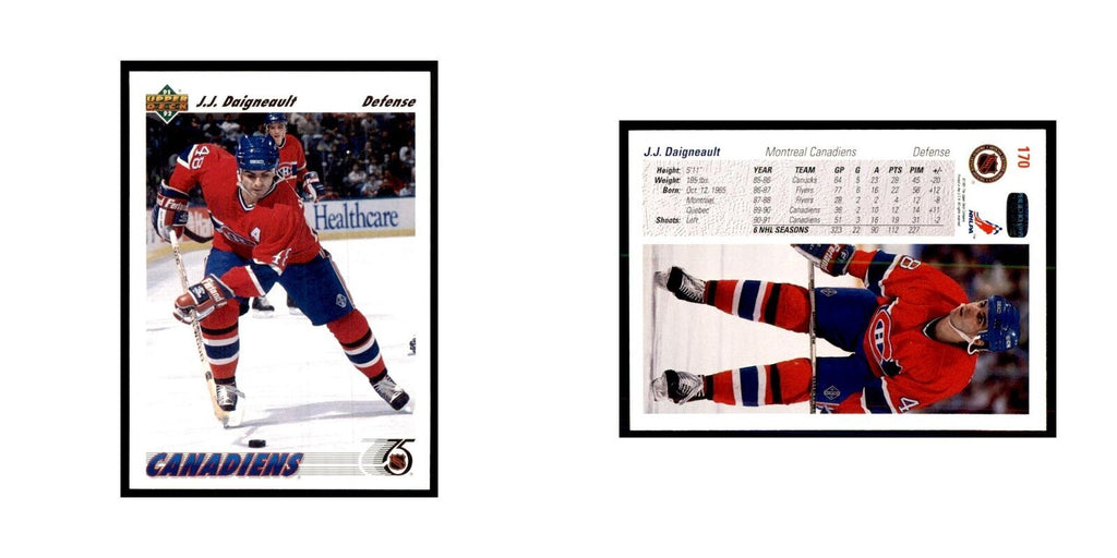 1991 Upper Deck J.J. Daigneault Hockey Cards #170