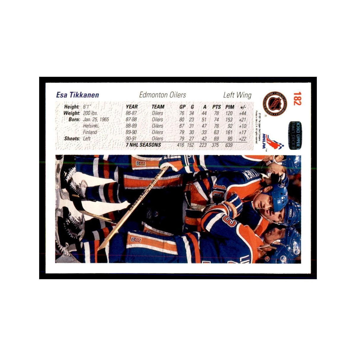 1991 Upper Deck Esa Tikkanen   #182