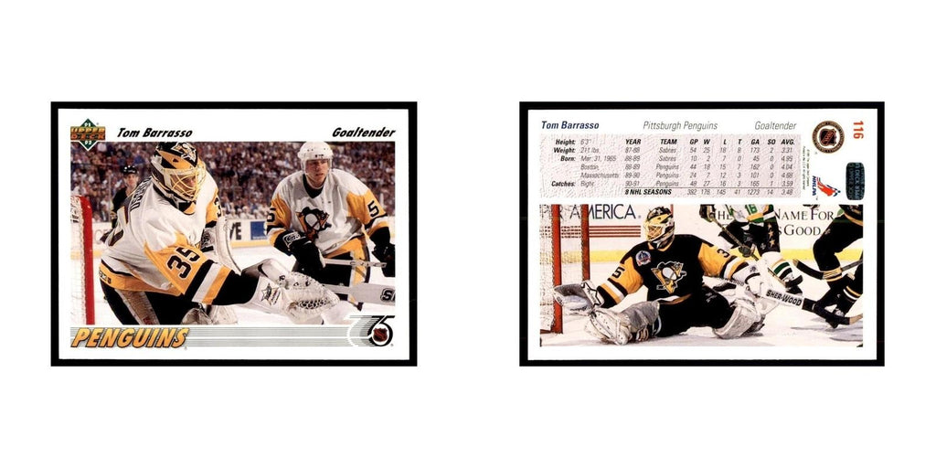 1991 Upper Deck Tom Barrasso Hockey Cards #116