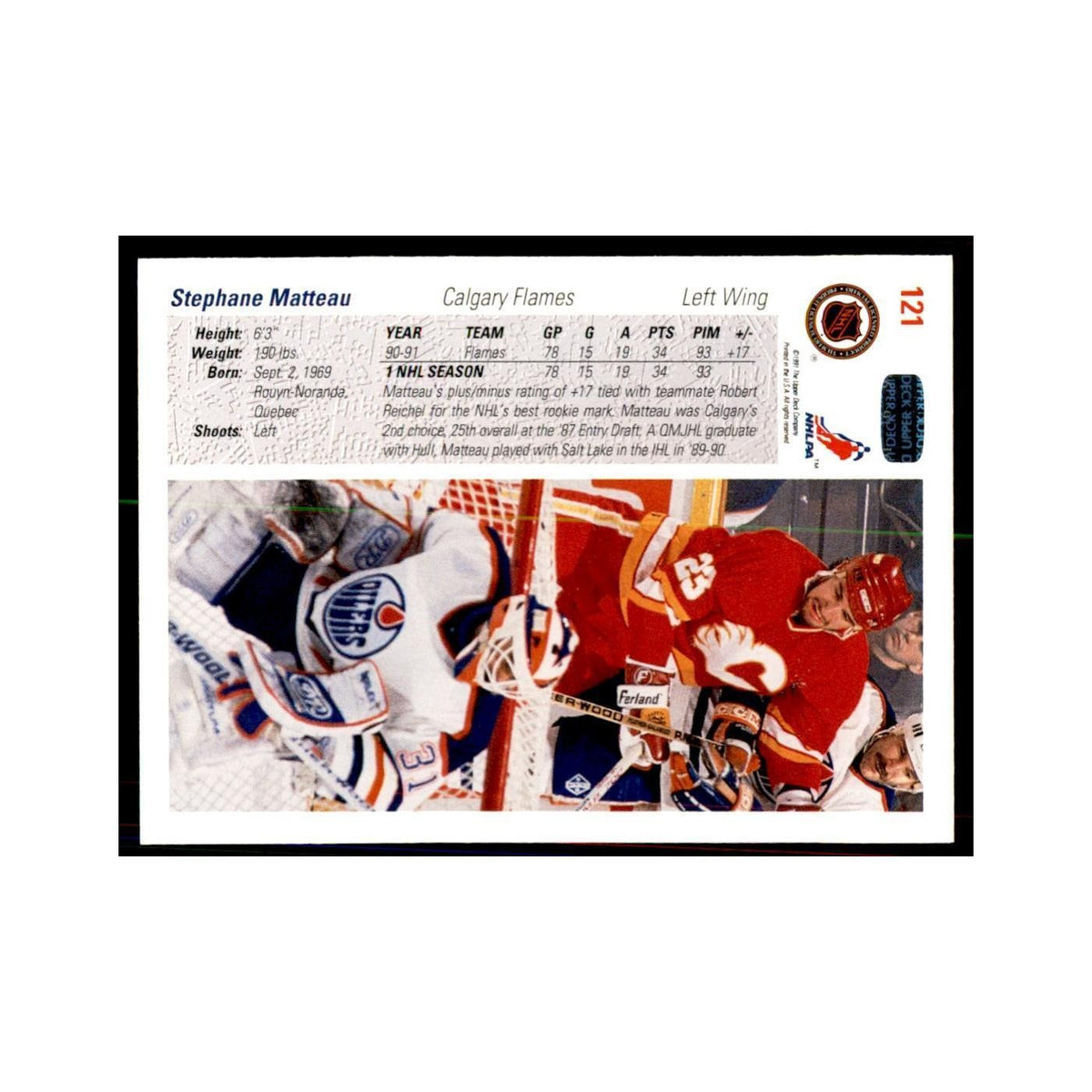 1991 Upper Deck Stephane Matteau Hockey Cards #121