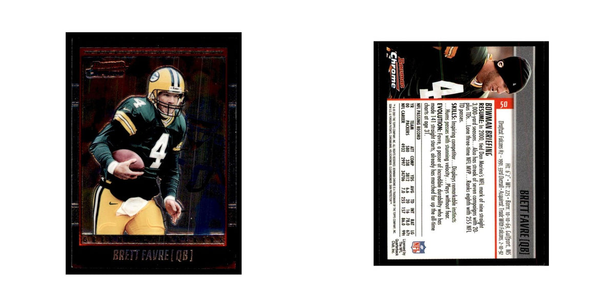 2001 Bowman Chrome Brett Favre Football Cards #50