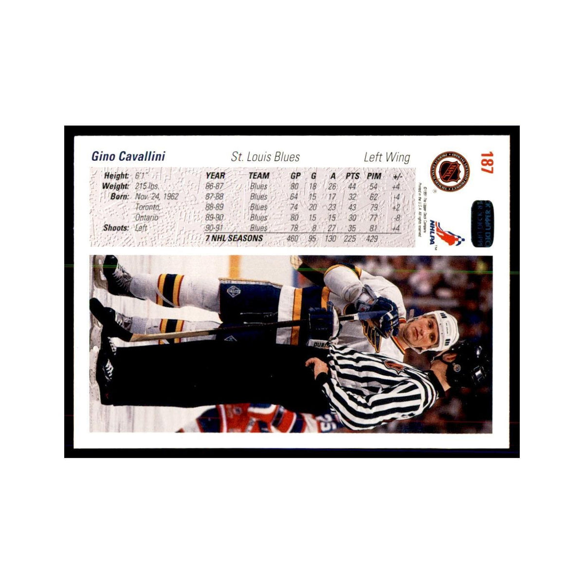 1991 Upper Deck Gino Cavallini Hockey Cards #187