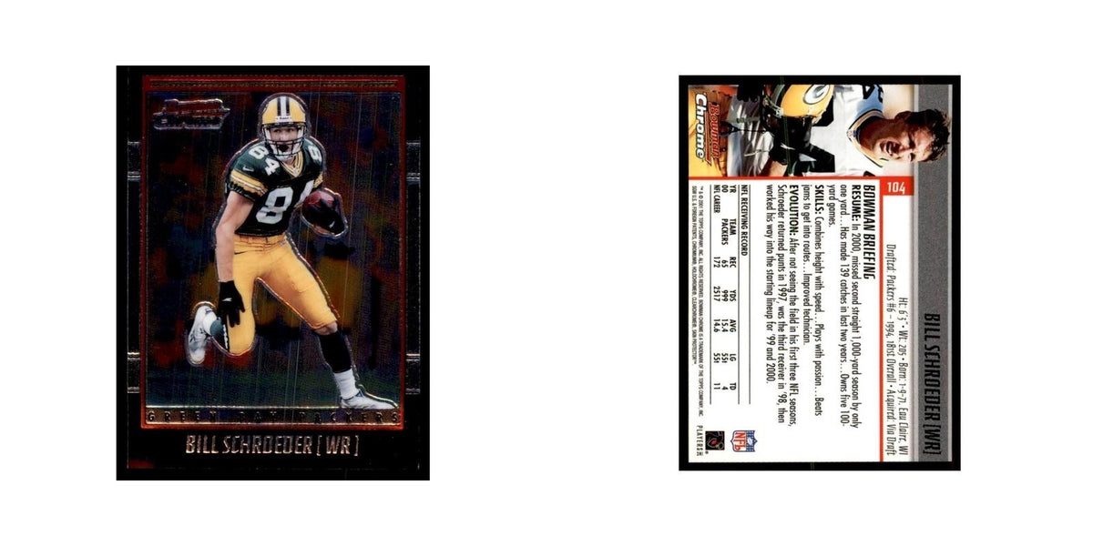 2001 Bowman Chrome Bill Schroeder Football Cards #104