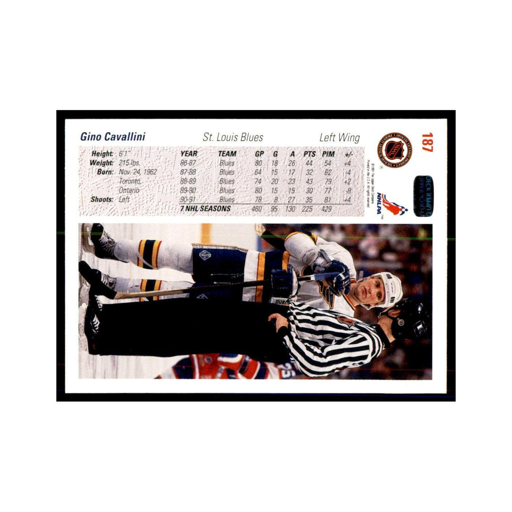 1991 Upper Deck Gino Cavallini Hockey Cards #187