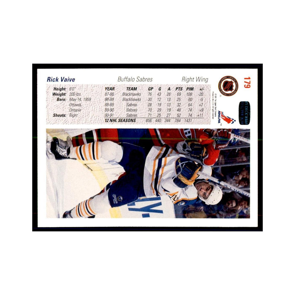 1991 Upper Deck Rick Vaive Hockey Cards #179