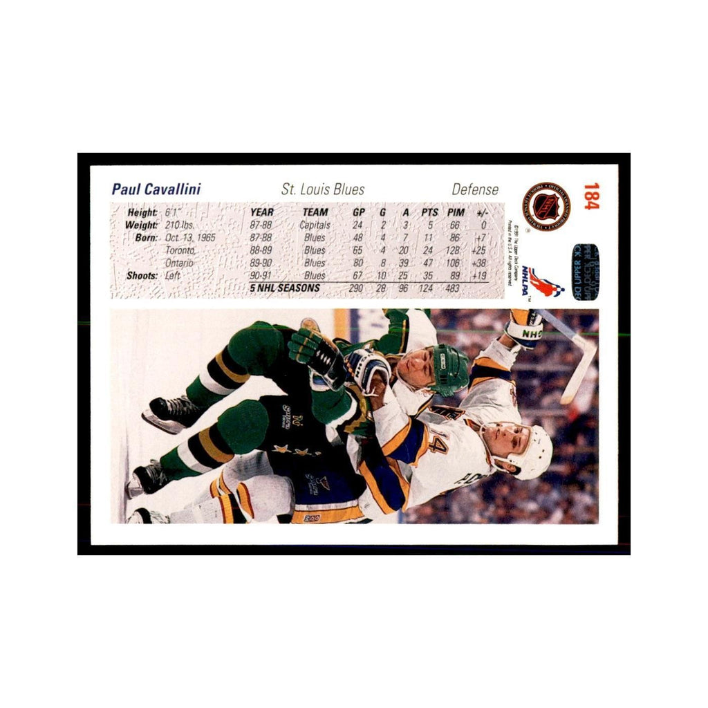 1991 Upper Deck Paul Cavallini Hockey Cards #184