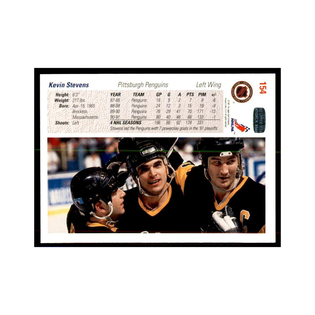 1991 Upper Deck Kevin Stevens Hockey Cards #154