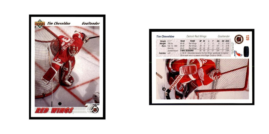 1991 Upper Deck Tim Cheveldae Hockey Cards #129