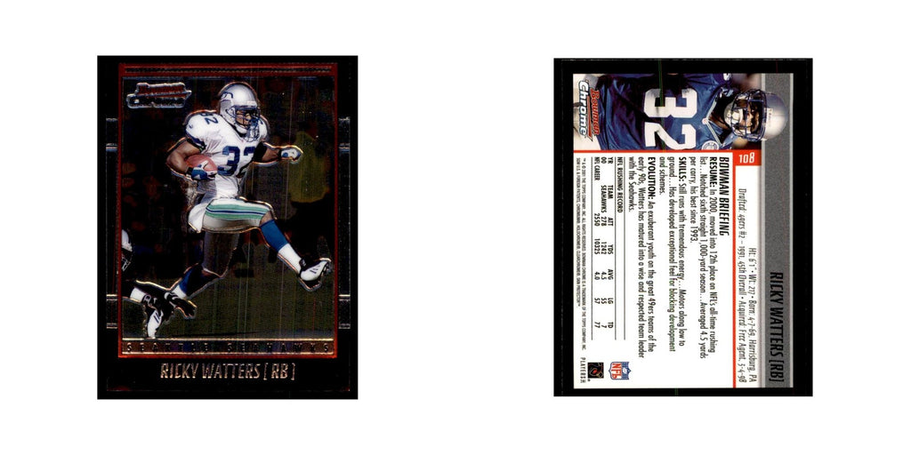 2001 Bowman Chrome Ricky Watters Football Cards #108