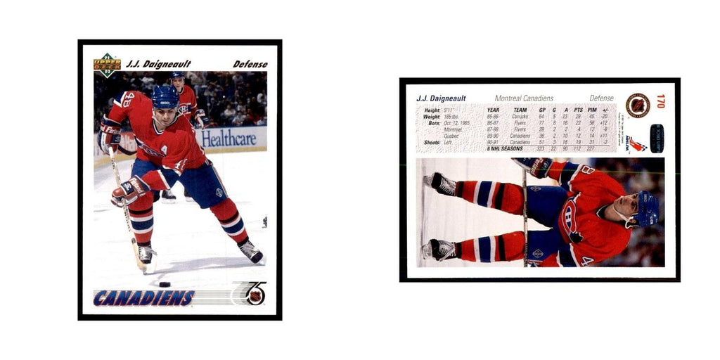 1991 Upper Deck J.J. Daigneault Hockey Cards #170