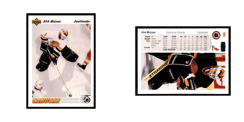 1991 Upper Deck Kirk McLean Hockey Cards #191