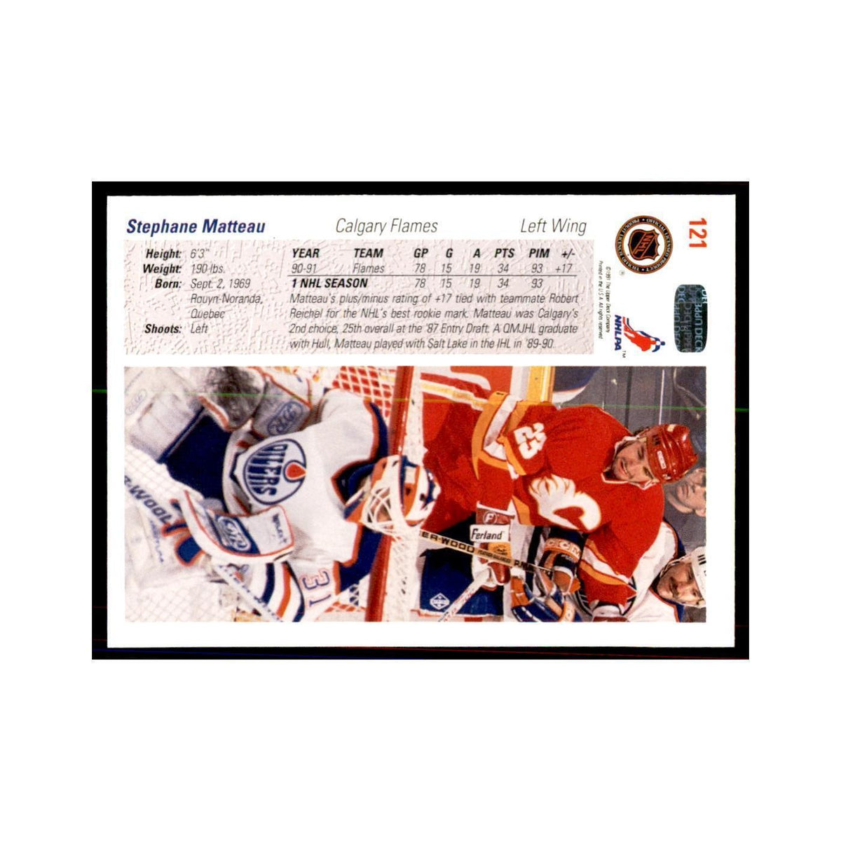 1991 Upper Deck Stephane Matteau Hockey Cards #121