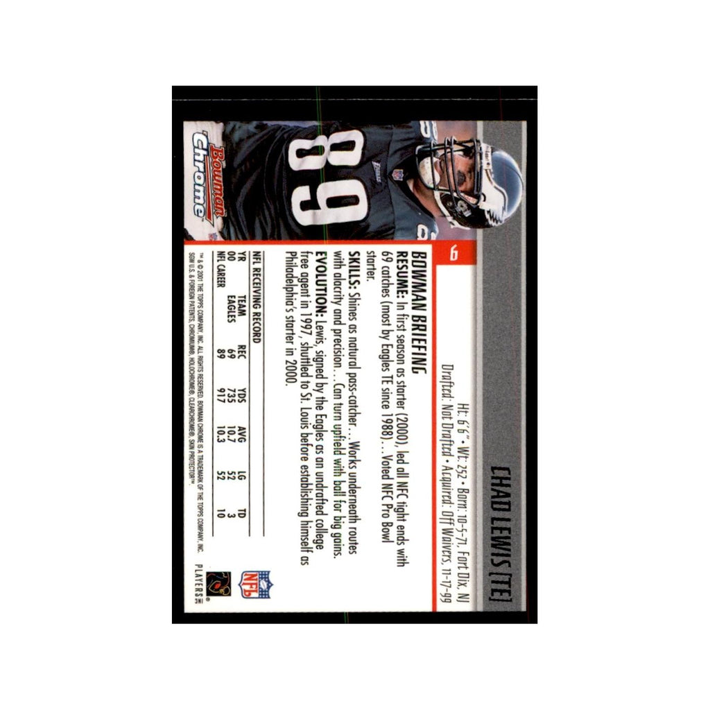 2001 Bowman Chrome Chad Lewis Football Cards #6