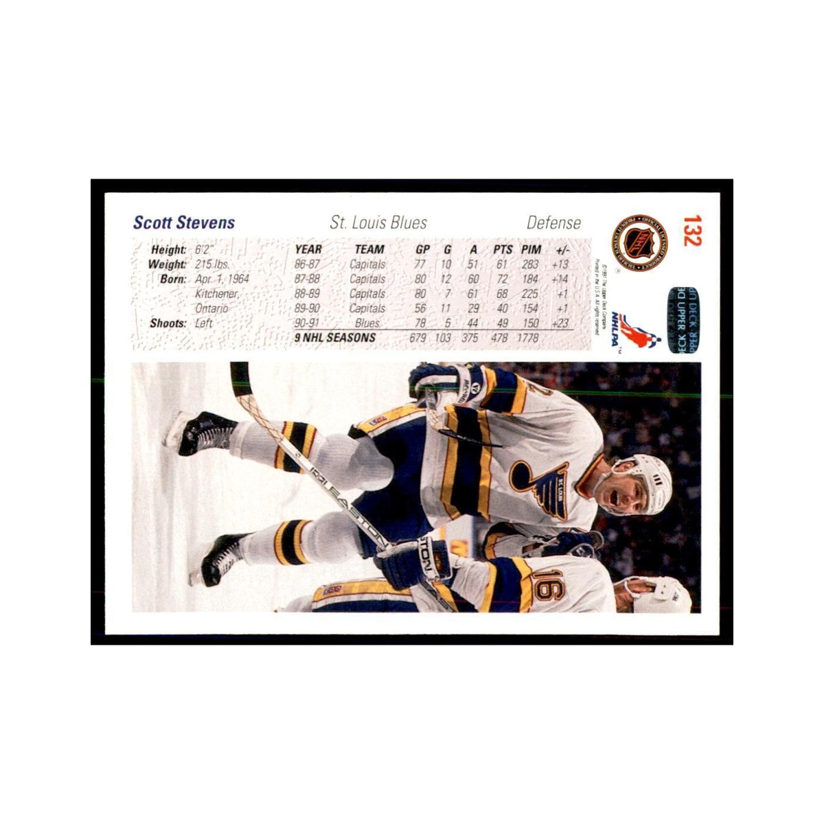 1991 Upper Deck Scott Stevens Hockey Cards #132