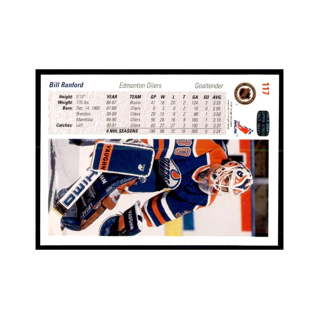 1991 Upper Deck Bill Ranford Hockey Cards #117
