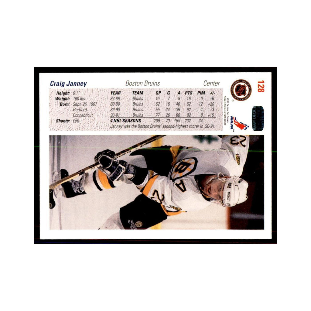 1991 Upper Deck Craig Janney Hockey Cards #128