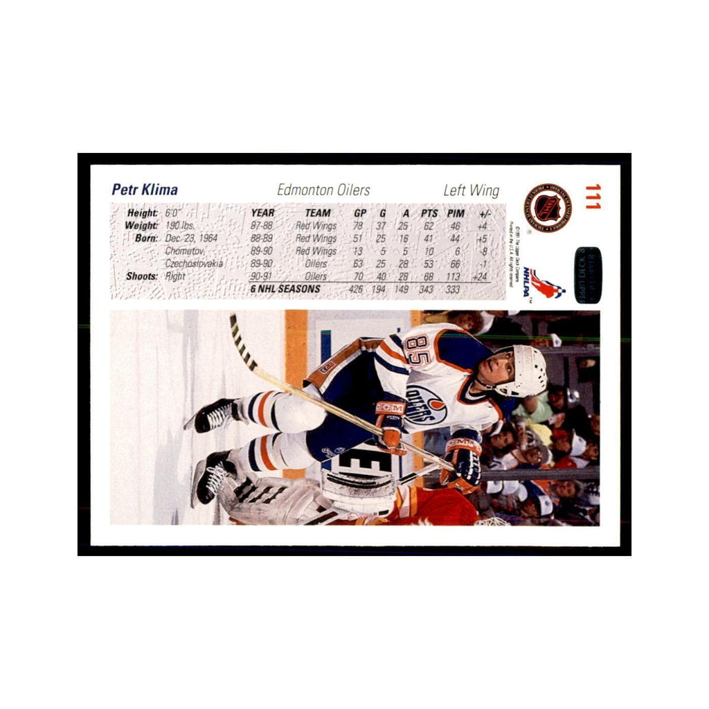 1991 Upper Deck Petr Klima Hockey Cards #111