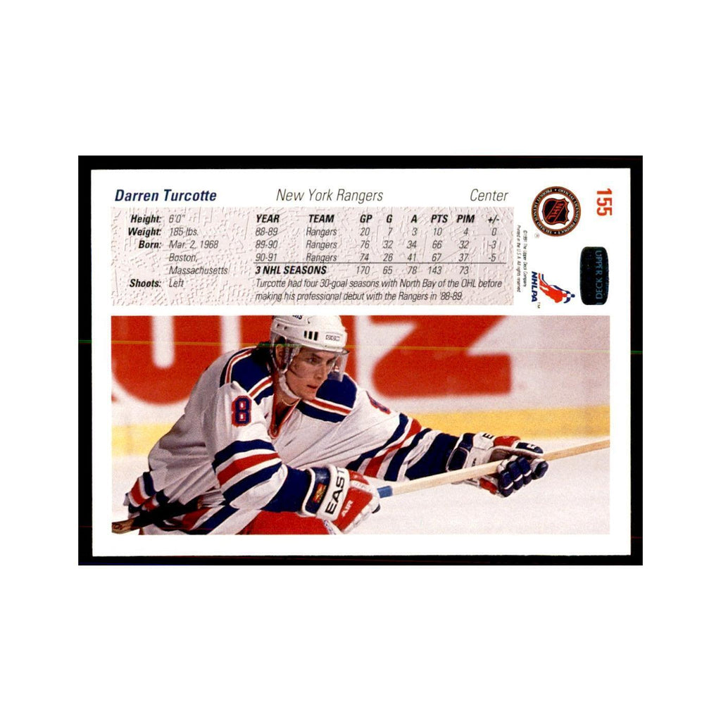 1991 Upper Deck Darren Turcotte Hockey Cards #155